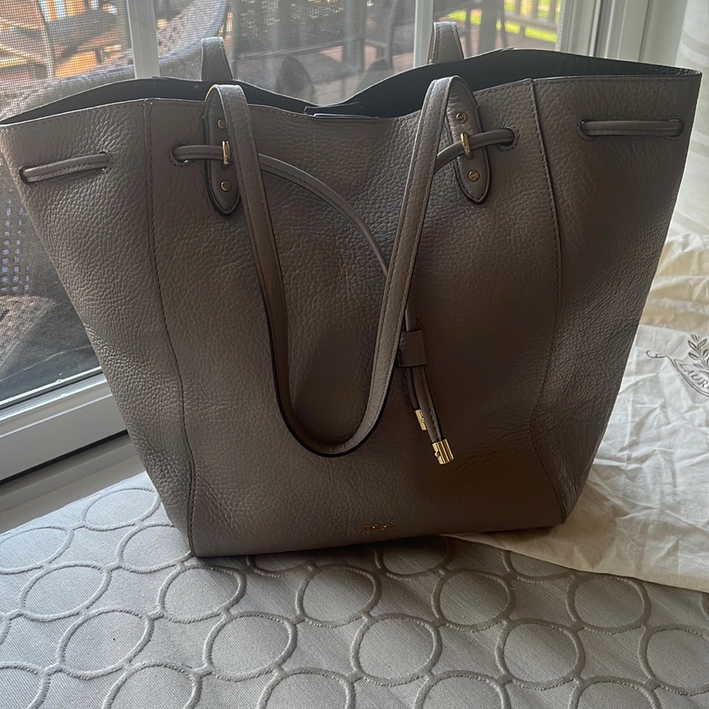 Ralph Lauren gray/ kahki tote bag